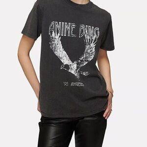 Anine Bing Black Graphic T-Shirt